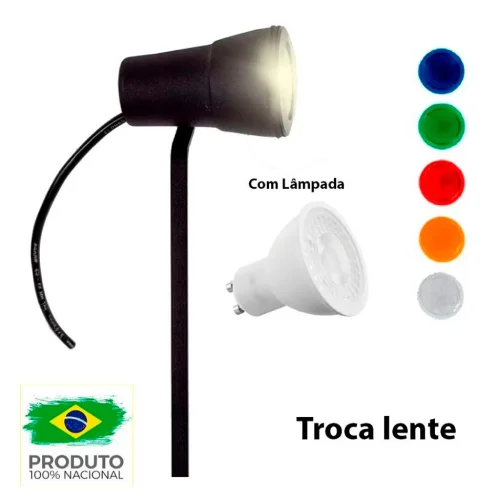 Espeto de Jardim Luminária com GU10 e Troca de Cor da Lente
